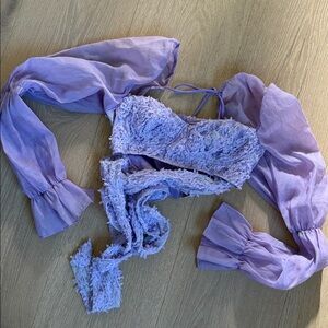 SHEIN XS BOW TIE CROP TOP